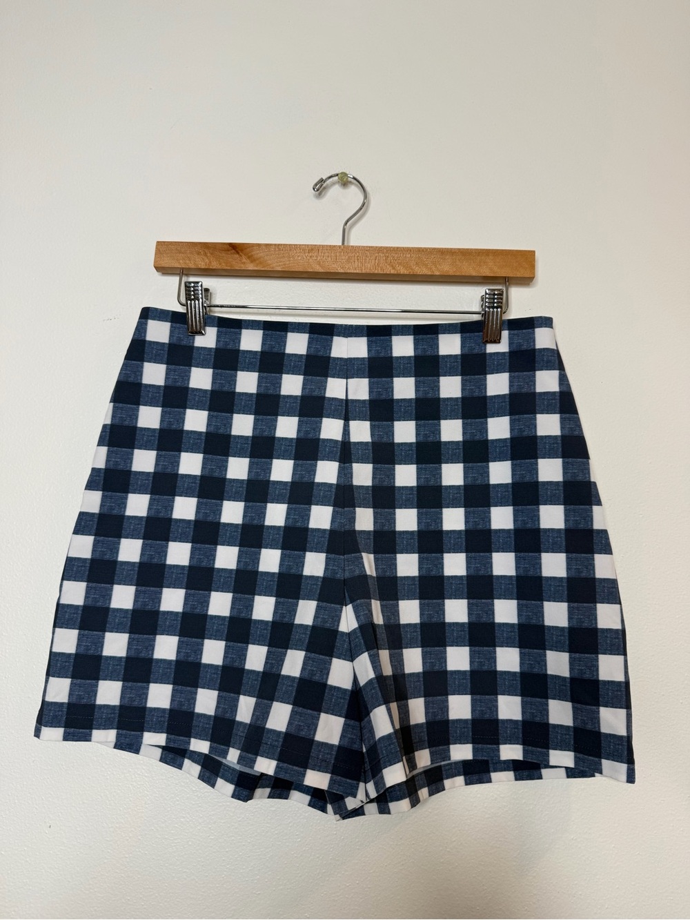 Byrdie Golf Social Wear Gingham Mini Shorts in navy and white preppy sweat wick